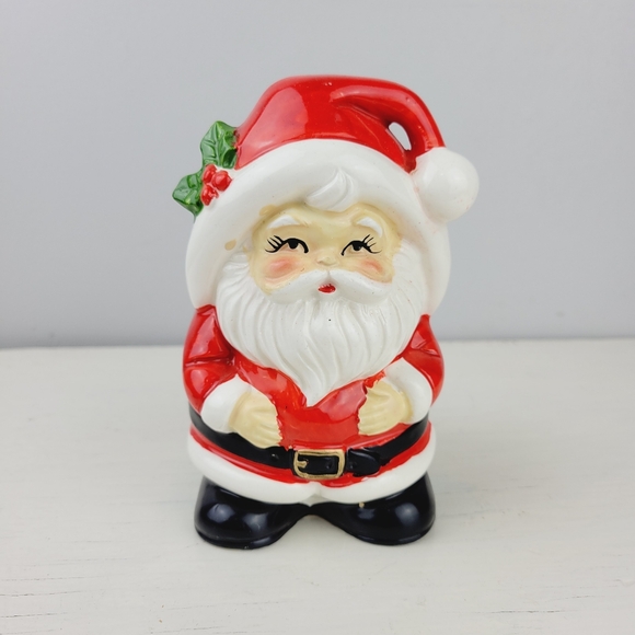 Vintage Christmas Santa Ceramic Planter Japan Handpainted 5.5" - Picture 2 of 12